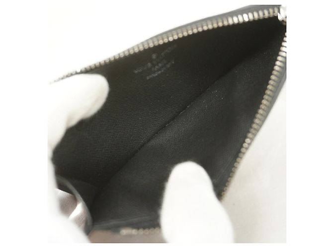Louis Vuitton Monogram Eclipse Reverse Coin Card Holder Castaño Negro - vista 3