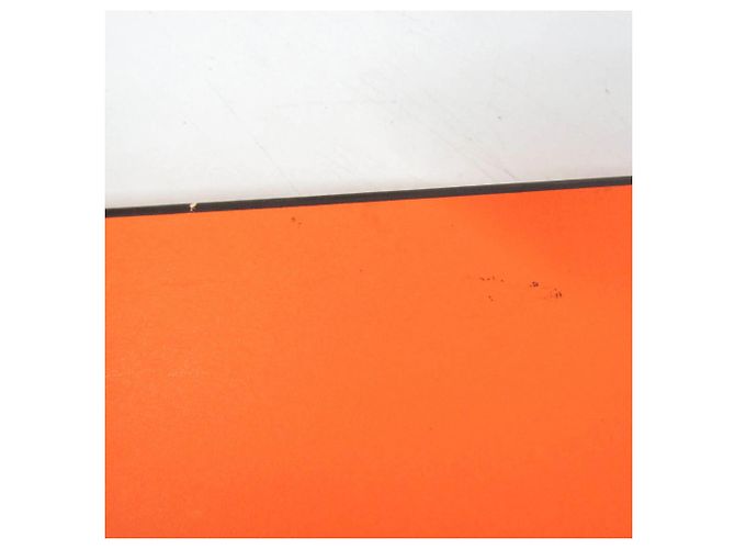 Hermès Écharpe longue à franges perforées Hermes Noir Orange - vue 12