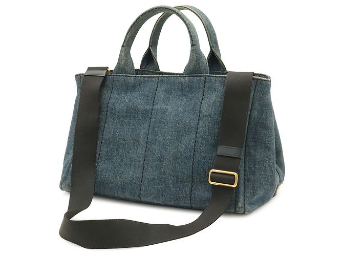 Prada Canapa Tote Bag in Denim Blue - view 3