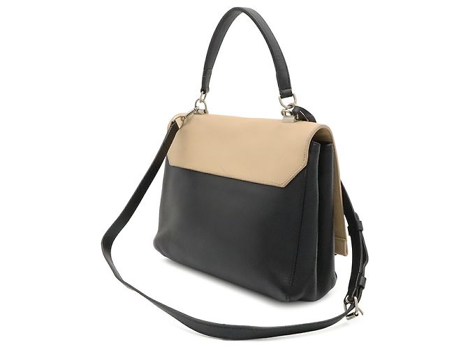 Sac à main Louis Vuitton Lockme Cartable Noir Beige - vue 3