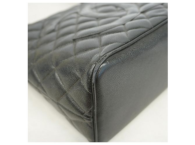 Borsa Tote Chanel in pelle di vitello martellata nera Nero - vista 6