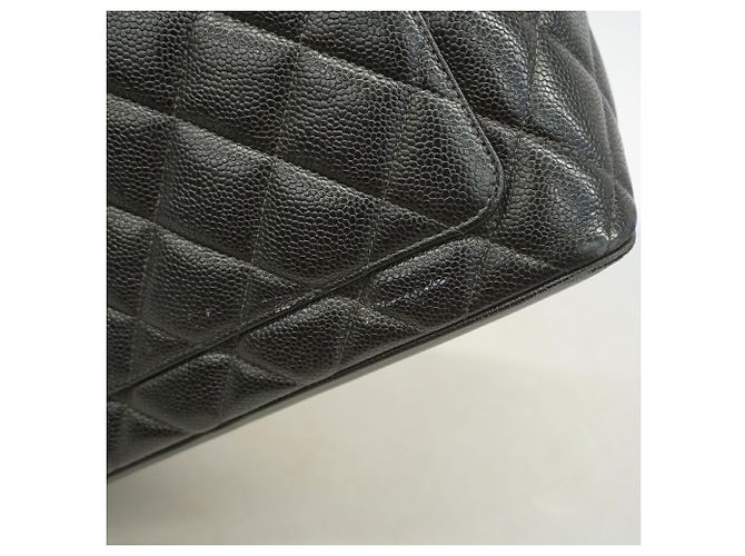 Borsa Tote Chanel in pelle di vitello martellata nera Nero - vista 7