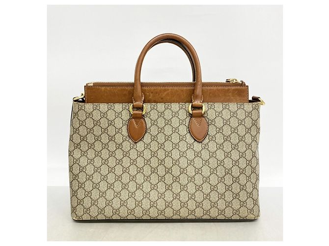Borsa a mano 2-Way Gucci GG Supreme Brown Marrone - vista 14