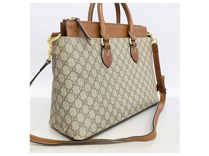 Borsa a mano 2-Way Gucci GG Supreme Brown Marrone - vista 2