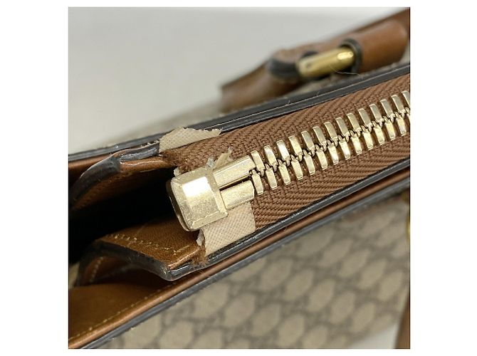 Borsa a mano 2-Way Gucci GG Supreme Brown Marrone - vista 7