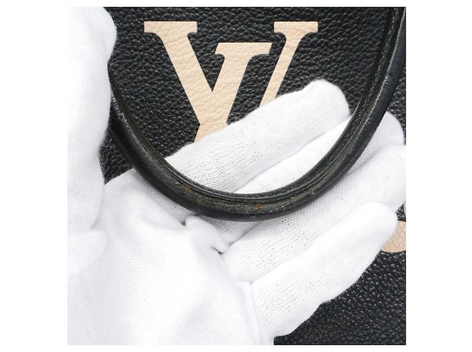 Borsa Tote Louis Vuitton Monogram Empreinte Bicolor OnTheGo MM Nero Beige - vista 8