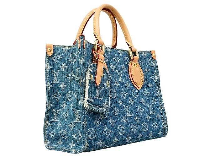 Sac à main Louis Vuitton Monogram Denim OnTheGo PM Bleu - vue 2