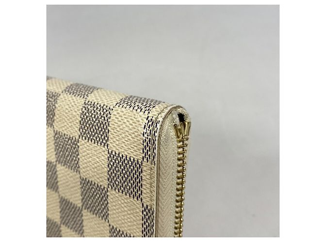 Louis Vuitton Damier Azur Portefeuille Clemence Long Wallet Rosa Bianco - vista 5