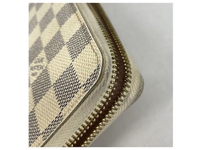 Louis Vuitton Damier Azur Portefeuille Clemence Long Wallet Rosa Bianco - vista 6