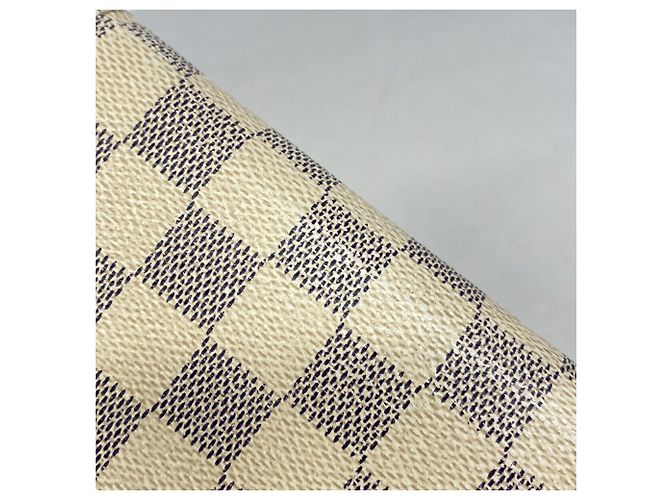 Louis Vuitton Damier Azur Portefeuille Clemence Long Wallet Rosa Bianco - vista 8