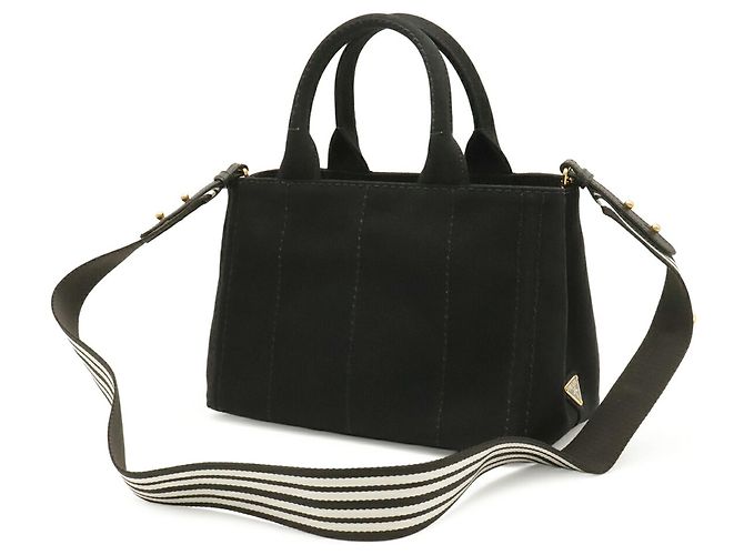 Tote Sac cabas/Sac à épaule Prada Canapa Noir Écru - vue 3