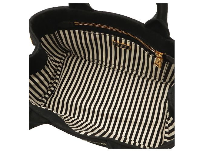 Tote Sac cabas/Sac à épaule Prada Canapa Noir Écru - vue 7