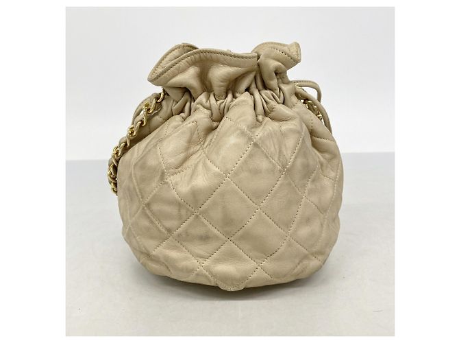 Bolso de hombro con cadena Chanel Matelassé Beige - vista 10