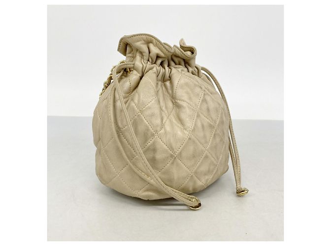 Bolso de hombro con cadena Chanel Matelassé Beige - vista 2