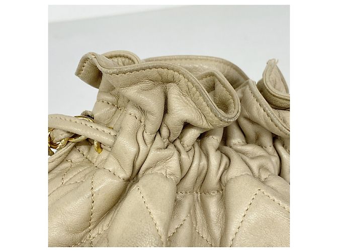 Bolso de hombro con cadena Chanel Matelassé Beige - vista 7