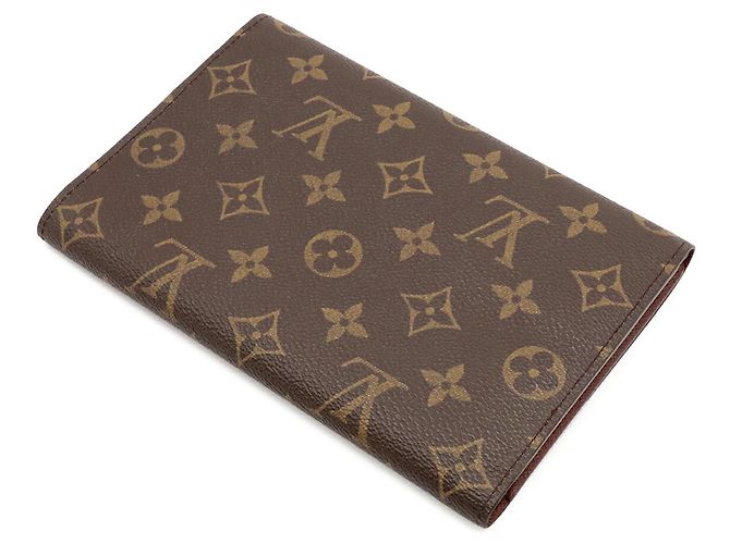 Louis Vuitton Monogram Pochette Passport Tri-fold Long Wallet Castaño - vista 3