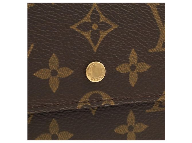 Louis Vuitton Monogram Pochette Passport Tri-fold Long Wallet Castaño - vista 5