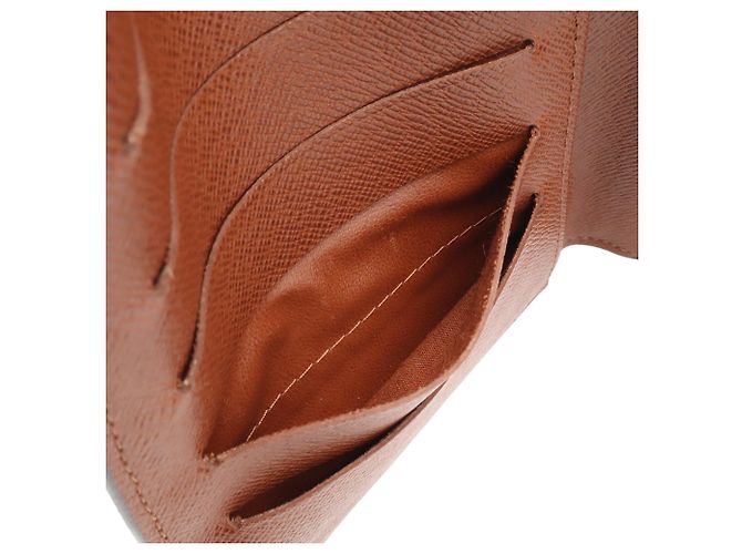 Louis Vuitton Monogram Pochette Passport Tri-fold Long Wallet Castaño - vista 8