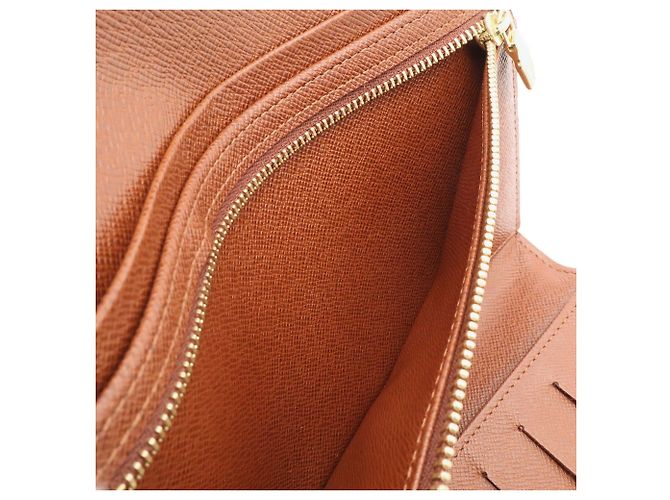 Louis Vuitton Monogram Pochette Passport Tri-fold Long Wallet Castaño - vista 9