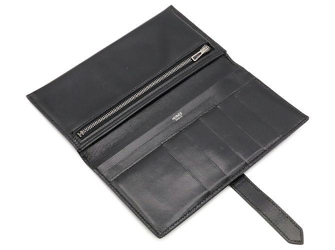 Hermès Cartera larga bi-fold Hermes Bearn Classic Negro - vista 7