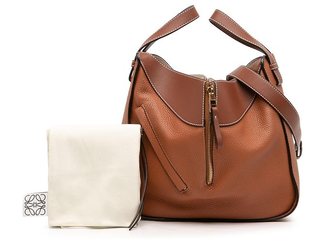 LOEWE Brown Small Bicolor Leder Hammock Satchel Braun - Ansicht 7