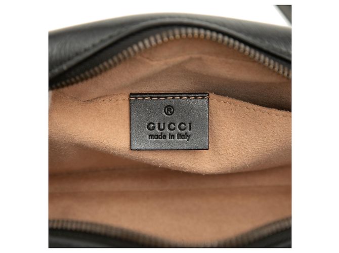 Gucci Borsa a Tracolla Small GG Marmont Matelassé in pelle di vitello nera Nero - vista 5