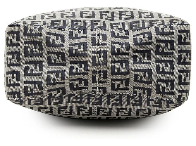 Borsa a tracolla Fendi in tela Zucchino grigia - vista 3