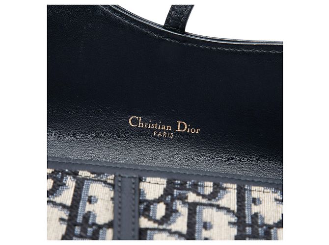 Autre Marque Cartera Saddle On Chain de lona Blue Oblique Dior Azul Azul marino - vista 5