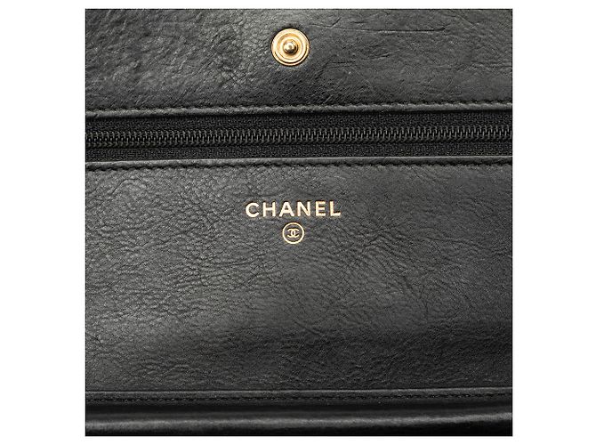 Portafoglio Chanel Black CC Chevron Calfskin Wallet On Chain Nero - vista 5