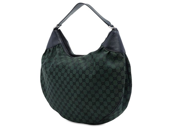 Gucci Green Large GG Canvas Half Moon Hobo Verde Verde oscuro - vista 2
