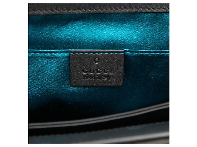 Gucci Borsa a Tracolla Ophidia Chain Piccola in Suede Nero - vista 6