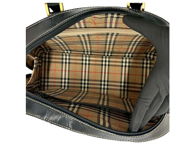 Borsa a mano Burberry in pelle nera Nero - vista 5