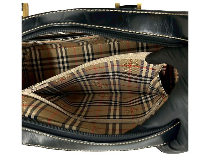 Borsa a mano Burberry in pelle nera Nero - vista 6