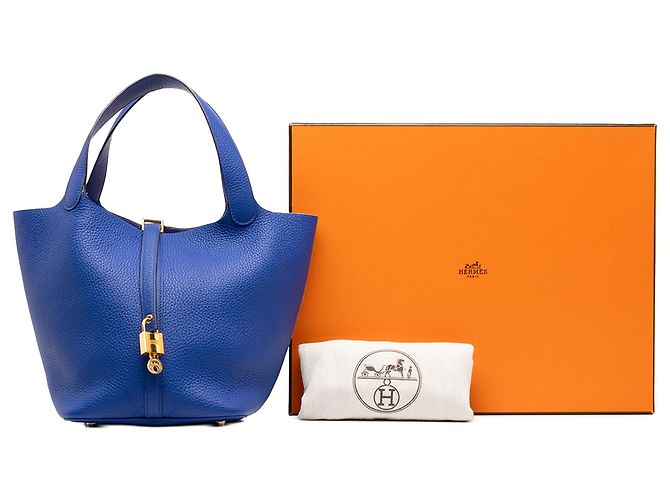 Hermès Blue Clemence Picotin Lock 18 - view 7