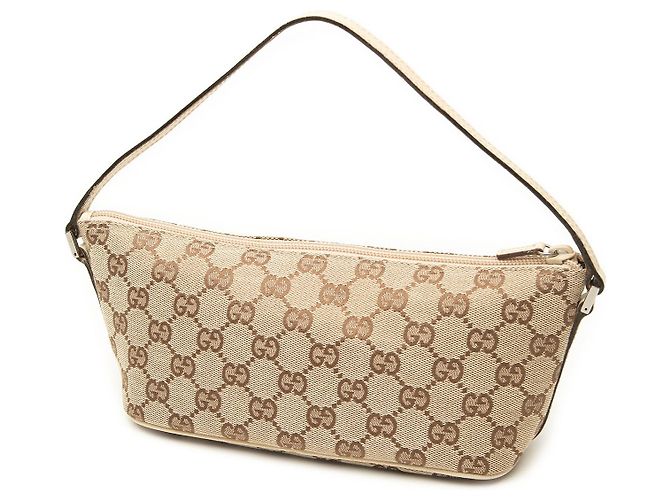 Gucci Beige GG Canvas Boat - vista 2