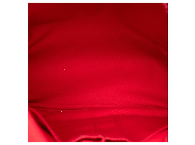 Mochila Chanel em lona acolchoada vermelha com bolso frontal e franjas Vermelho - vista 4