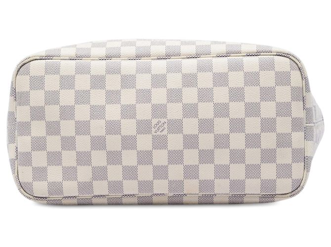 Louis Vuitton White Damier Azur Neverfull MM Blanc - vue 3