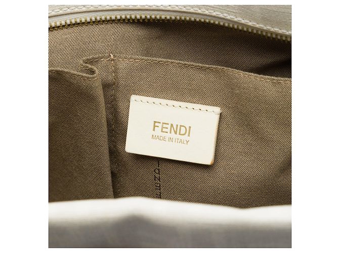 Borsa Tote Chef Fendi Zucca Spalmati Large Bianca Bianco - vista 5