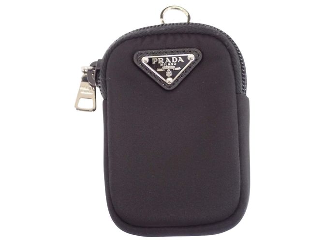 Sac messager Prada en Re-Nylon noir avec garnitures en Saffiano et double boucle - vue 14