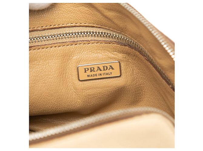 Prada Promenade Satchel aus Vitello Daino Beige - Ansicht 5