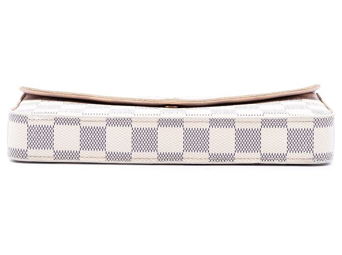 Louis Vuitton White Damier Azur Pochette Felicie Bianco - vista 3