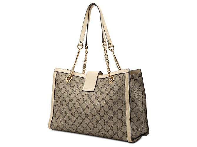 Padlock Borsa Tote Gucci Beige Medium GG Supreme con Lucchetto - vista 2