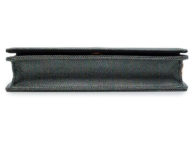 Autre Marque Dior Wallet on Chain aus grau beschichtetem Canvas mit Hahnentritt-Muster Braun - Ansicht 3