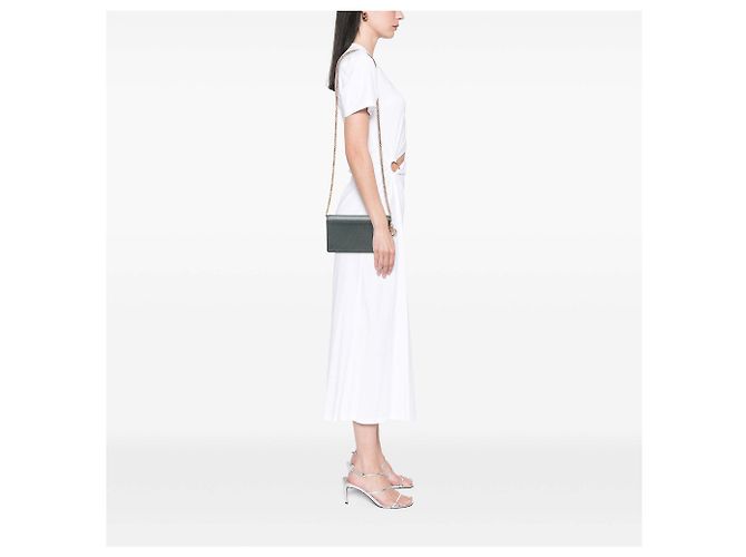 Autre Marque Dior Wallet on Chain aus grau beschichtetem Canvas mit Hahnentritt-Muster Braun - Ansicht 5