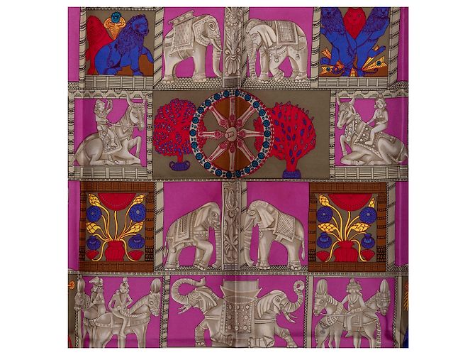 Foulard di seta Hermès Pink Torana 90 Rosa - vista 2