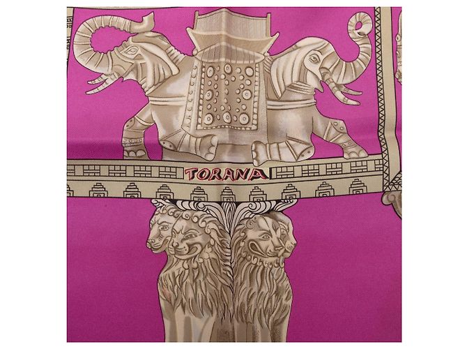 Foulard di seta Hermès Pink Torana 90 Rosa - vista 3
