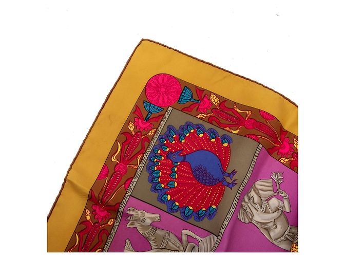 Foulard di seta Hermès Pink Torana 90 Rosa - vista 8