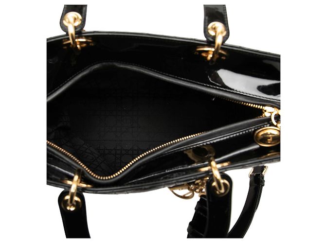 Autre Marque Dior Black Large Patent Cannage Lady Dior Schwarz - Ansicht 4