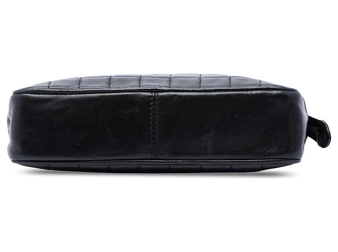 Chanel Black Chocolate Bar Frame Clutch aus Lammleder mit Multi-Ketten Schwarz - Ansicht 3