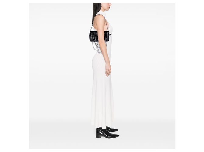 Chanel Black Chocolate Bar Frame Clutch aus Lammleder mit Multi-Ketten Schwarz - Ansicht 6